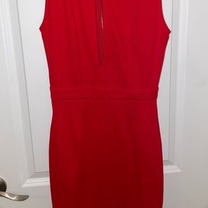 Red Front cut mini dress